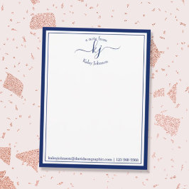 Navy Personalized | From The Desk Of Note Card Dankeskarte