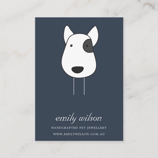 NAVY PET DOG FACE TAG BUTTON CHARM DISPLALATE (Vorderseite)