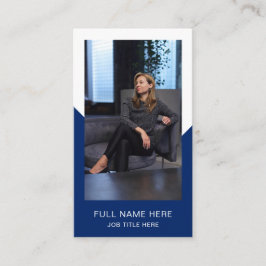 Navy Photo Business Card for Creative Profession Visitenkarte