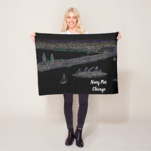 Navy Pier Chicago 1920er Jahre NEON Art Windy City Fleecedecke