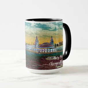 Navy Pier Chicago 1920's Watercolor Art Windy City Tasse