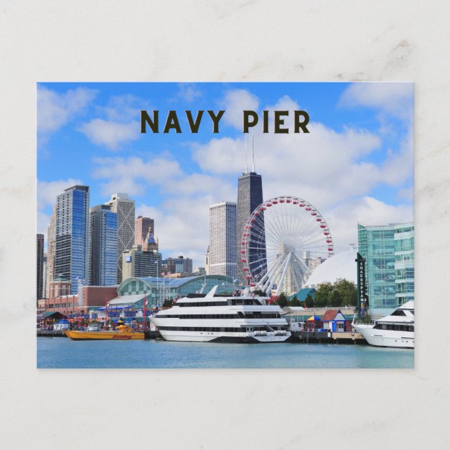Navy Pier Chicago Postcard Travel Vacation Postkarte (Vorderseite)