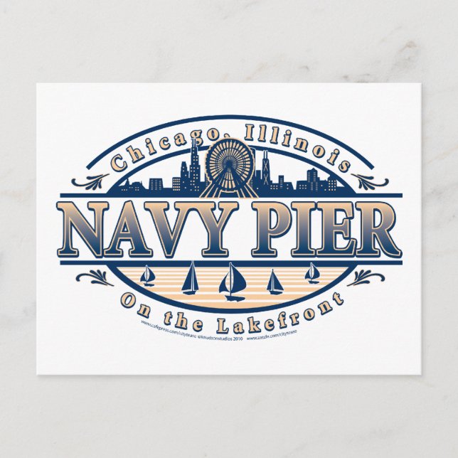 Navy Pier Chicago Postkarte (Vorderseite)