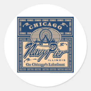 Navy Pier Chicago Runder Aufkleber