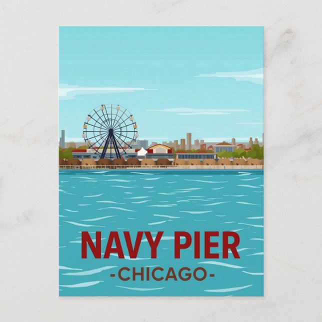 Navy Pier: Chicagos Seefront-Spaß Postkarte (Vorderseite)