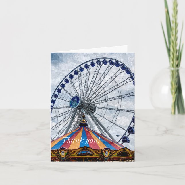 Navy Pier Ferris Wheel Vielen Dank Dankeskarte (Vorderseite)