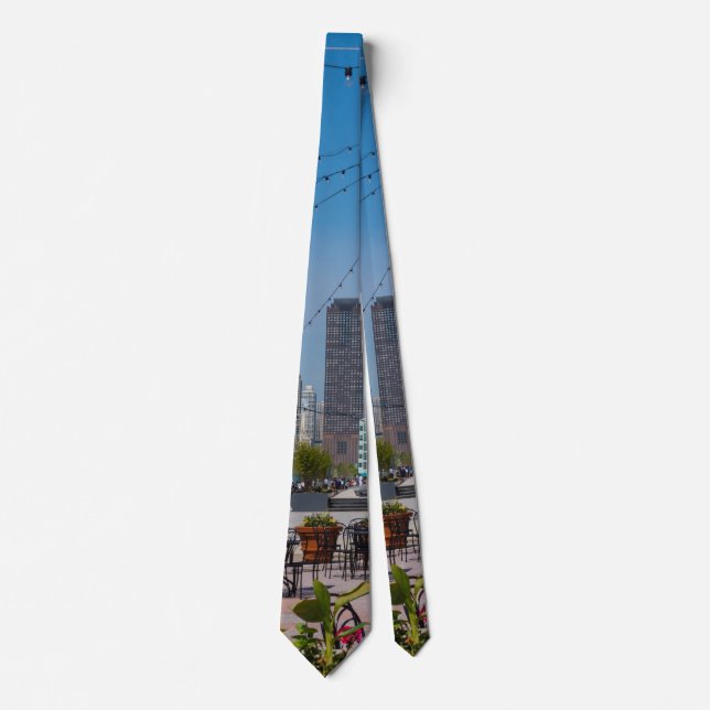 Navy Pier Lines Neck Tie Krawatte (Vorderseite)