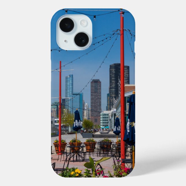 Navy Pier Linien iPhone 15 Hülle (Rückseite)