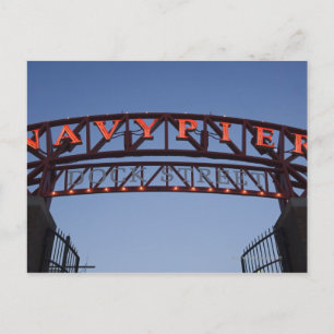Navy Pier-Schild in Chicago Illinois USA Postkarte