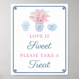 Navy Pink Liebe ist süß nehmen eine Leckerei Braut Poster