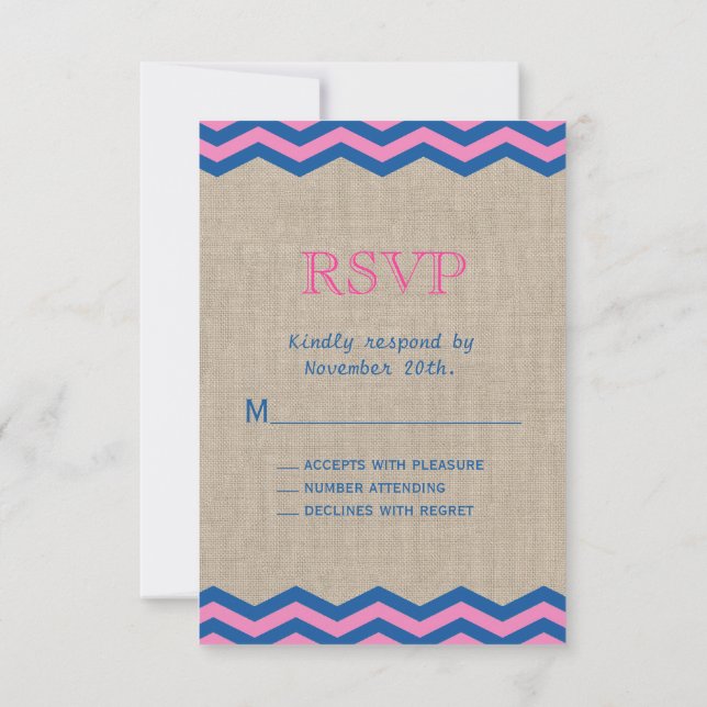 Navy & Pink Nautic UAWG RSVP Karte (Rückseite)