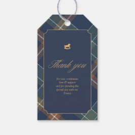 Navy Plaid Baby Shower Favor Tag Geschenkanhänger