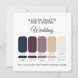 Navy Plum Soft Gold Winter Wedding Palette Card Einladung