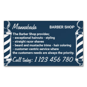 Navy-Pole-Frisör auf Rädern Friseursalon Magnetische Visitenkarte