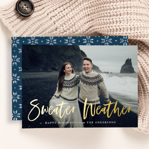 Navy Pullover Wetter Foto Folien Feiertagskarte