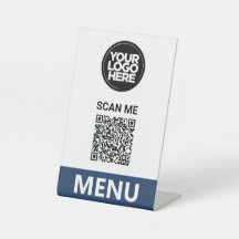 Navy QR Code Menu | Logo Contactless Modern