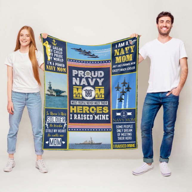 Navy Quilt, Mama Quilt, Geschenk für die Marine, M Fleecedecke (Beispiel)