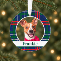 Navy Red Green Tartan Pläd Custom Dog Foto