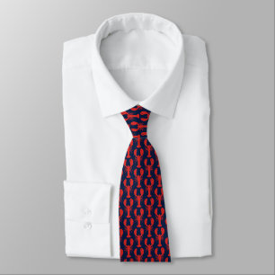 Navy/Red Lobster Preppy Krawatte
