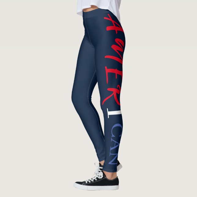 Navy Red White Blue Black Woman African America Leggings (Links)