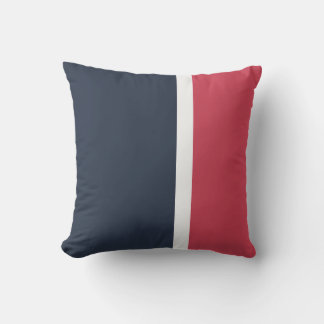 Navy Red & White Modern Strip Outdoor Kissen
