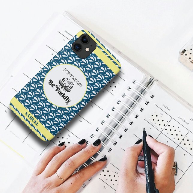 Navy Retro Water Muster Otter Canoe Individuelle N Case-Mate iPhone Hülle (Von Creator hochgeladen)