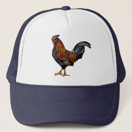 Navy Rooster Trucker Hat Truckerkappe