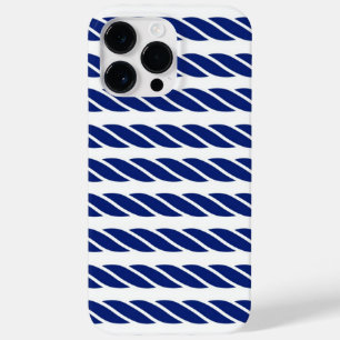 Navy Rope Stripes Nautic anpassbarer Hintergrund Case-Mate iPhone 14 Pro Max Hülle