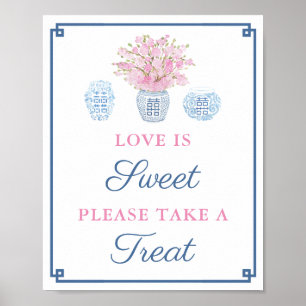 Navy Rosa Love Is Sweet Take A Treat Brautparty Poster