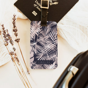 Navy & Roségold Palmen Gepäckanhänger