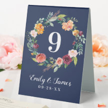 Navy Rustic Burgundy Fall Floral Wedgram