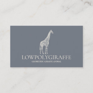 Navy Sage Creme Tier Lowpoly Giraffe Visitenkarte