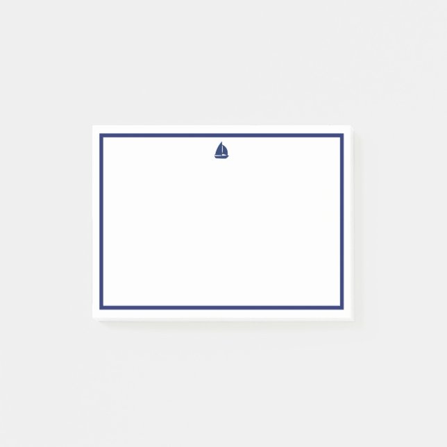 Navy Sailboat Post-it Klebezettel (Vorderseite)