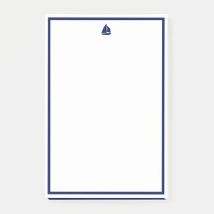 Navy Sailboat Post-it Klebezettel