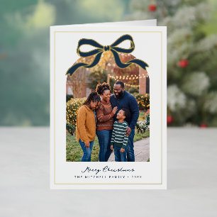 Navy-Schleifen-Design Frohe Weihnachten Familienfo