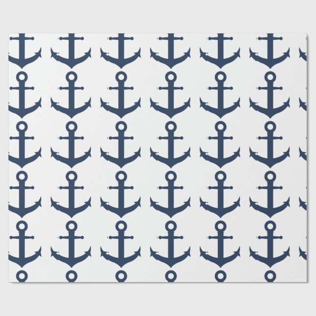 Navy Ship Anchor Nautical  Geschenkpapier (Flach)