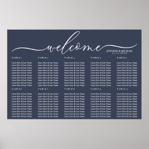Navy Signature Celebration Welcome Seating Table Poster