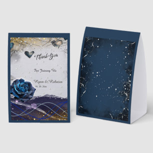 Navy Silber Gold Papier Tischzelt Tischaufsteller