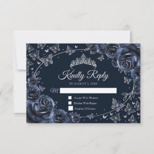 Navy Silber Quinceanera Antwort