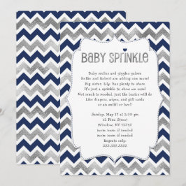 Navy Silver Baby Sprinkle Junge Dusche lädt ein Einladung