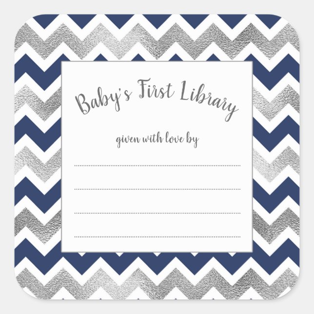 Navy Silver Boy Babyduschkochplatte Aufkleber (Vorderseite)