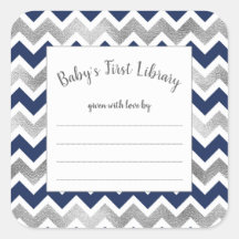 Navy Silver Boy Babyduschkochplatte Aufkleber