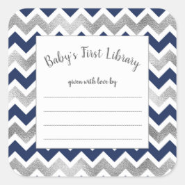 Navy Silver Boy Babyduschkochplatte Aufkleber