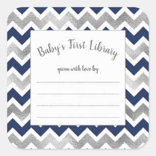 Navy Silver Boy Babyduschkochplatte Aufkleber