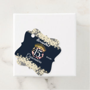 Navy Silver Elegant Quinceanera Feier Geschenkanhänger
