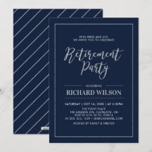 Navy & Silver Frame | Modernes Party für die Alter