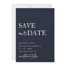 Navy Simple Calligraphy Save the Date