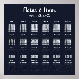 Navy Simple Calligraphy Wedding Poster