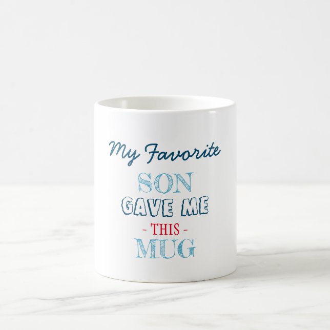 Navy Simple Favorite Son Geschenk an Mutter Kaffeetasse (Mittel)