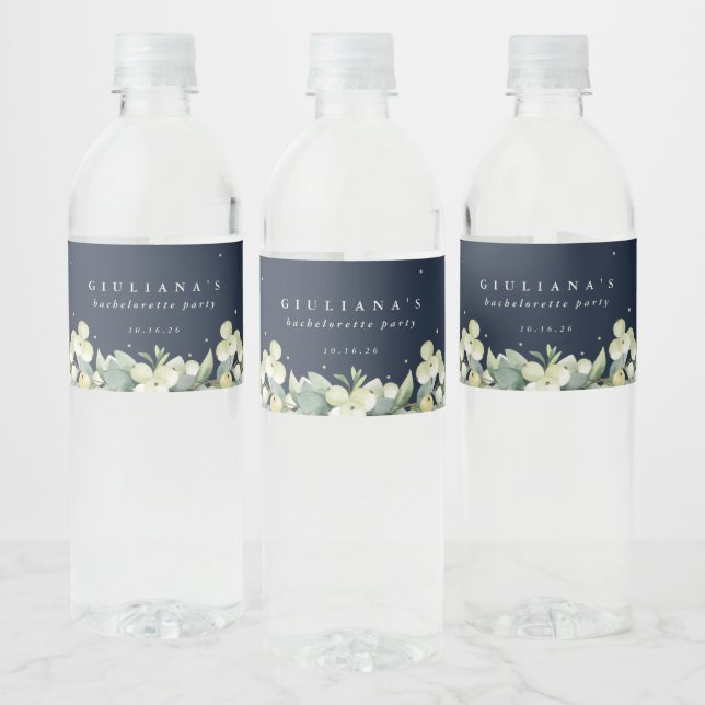 Navy Snowberry+Eucalyptus Bachelorette/Dusche (Flaschen)